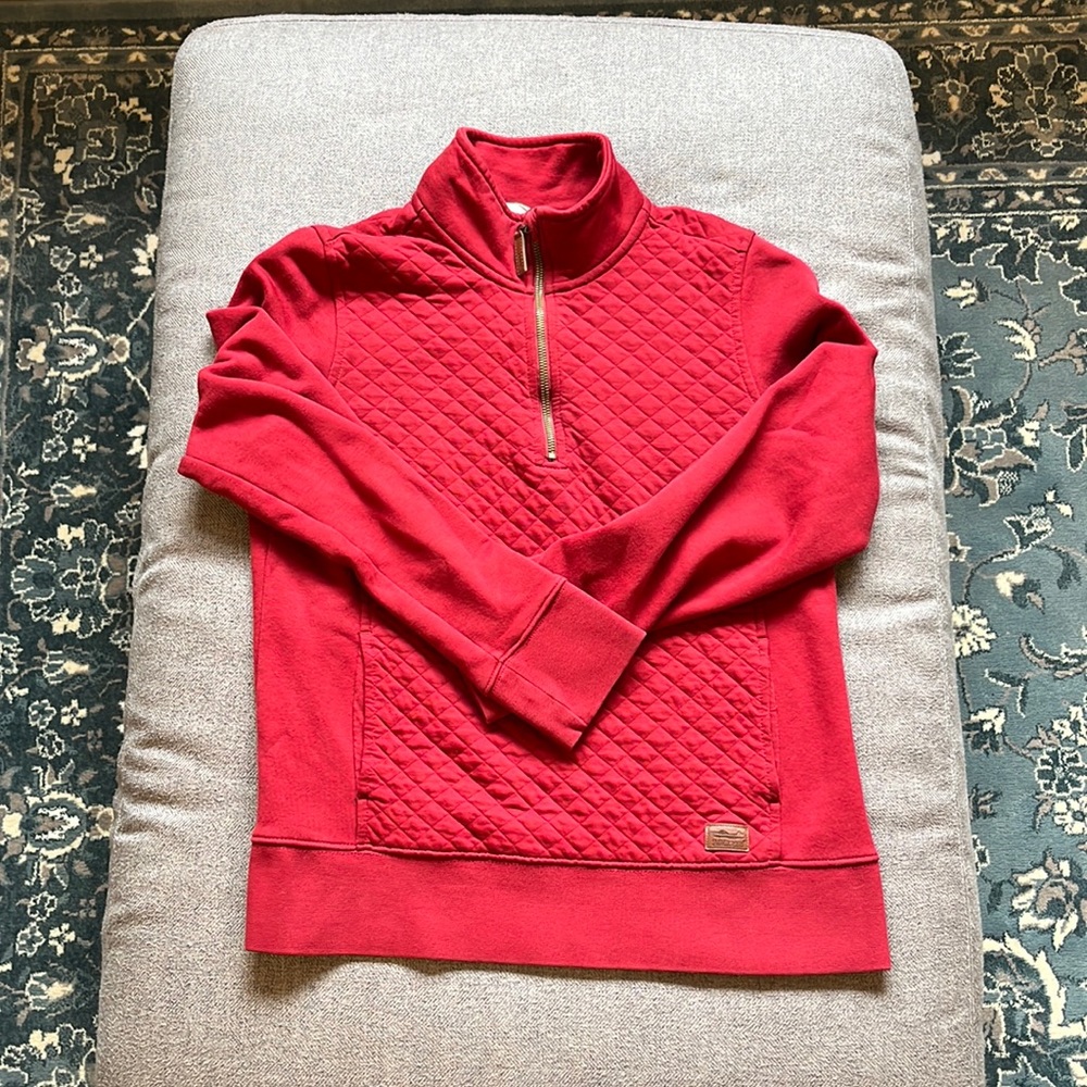 L.L. Bean Quilted Quarter-Zip Pullover (Petite Small)